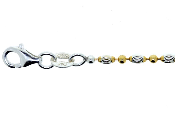 [06586C0000DO] Bead and oval chain 40+5cm rutenium plated (Gold plated)