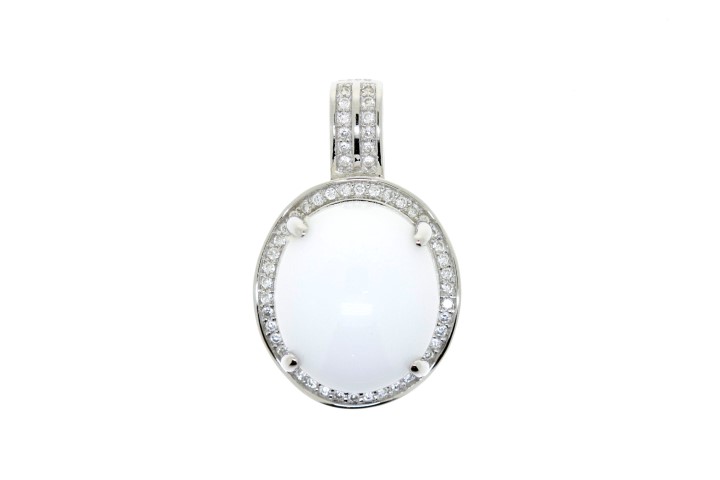 Colgante plata 925 cierre omega onix y zirconita 