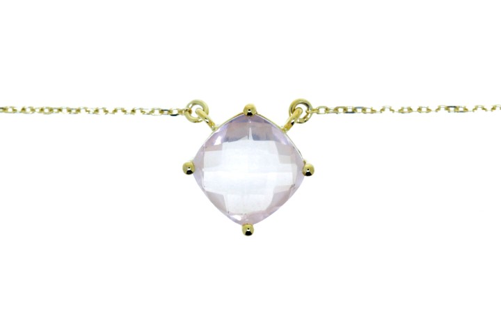 Silver 925 necklace semi preci 40+5cm gold plated