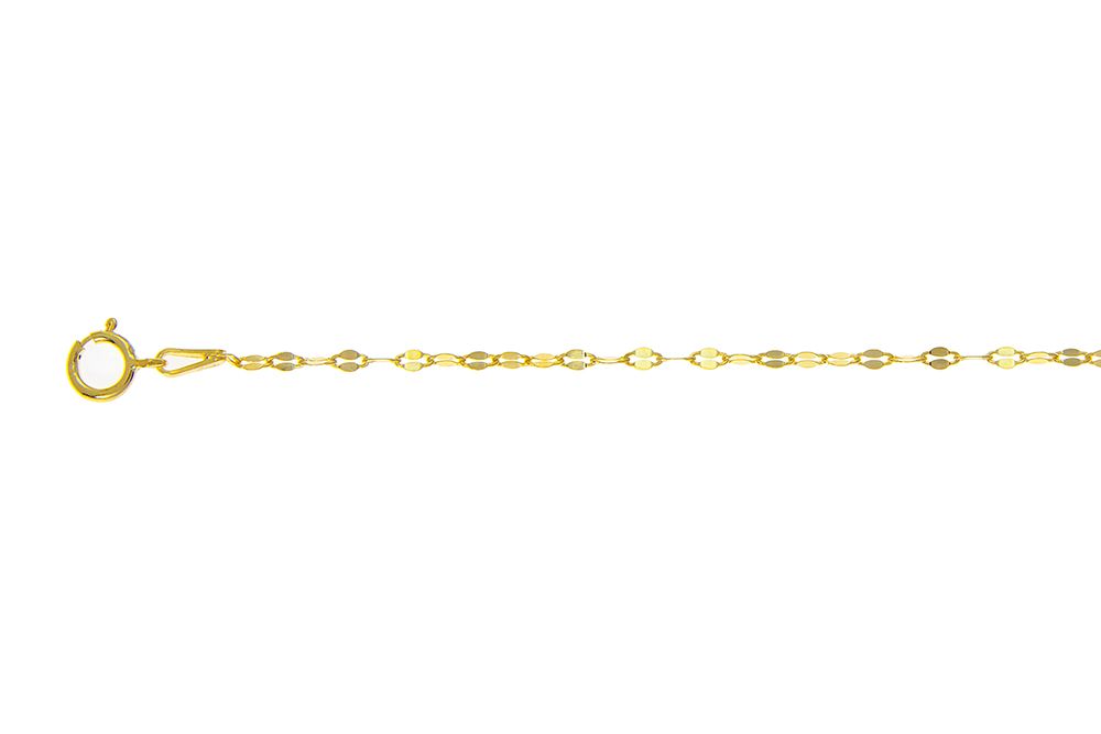 [07146C3000DO] Fancy anchor chain 030 45cm rhodium (30 cm + 5 cm extension, Gold plated)