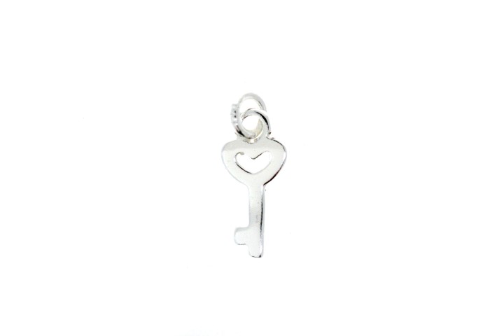 Silver 925 charm heart key