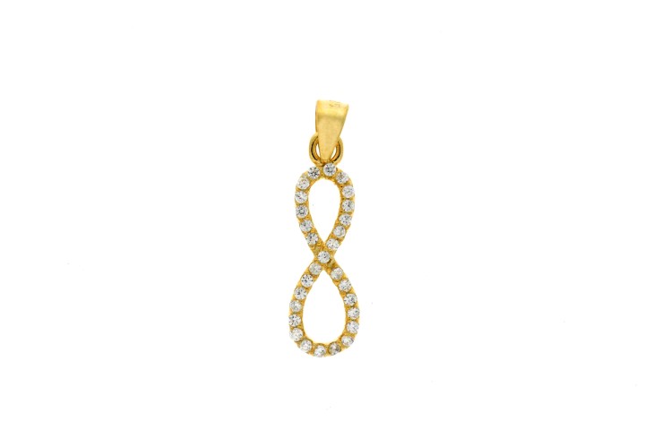 [073930002ZBL] Silver 925 pendant infinity cz (White, Gold plated)