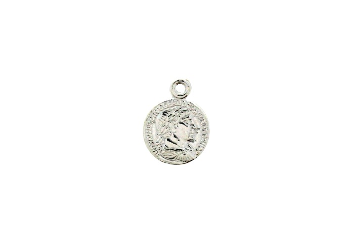 Colgante charm plata 925 moneda pequeña 