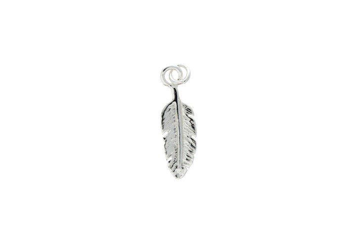 Colgante charm plata 925 pluma