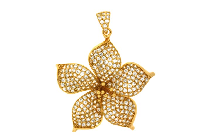 Colgante plata 925 zirconita flor 