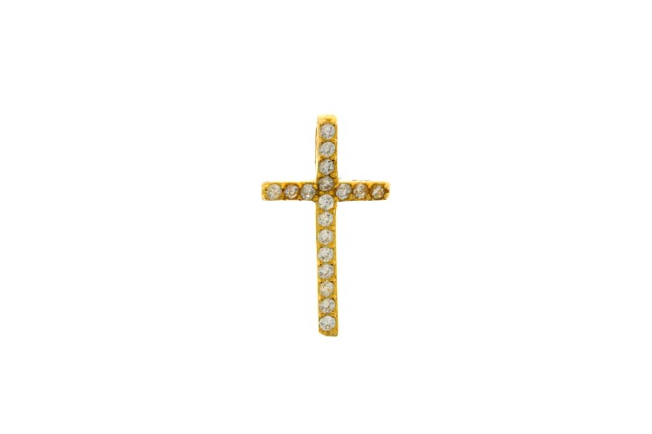 Colgante plata 925 zirconita cruz mini 