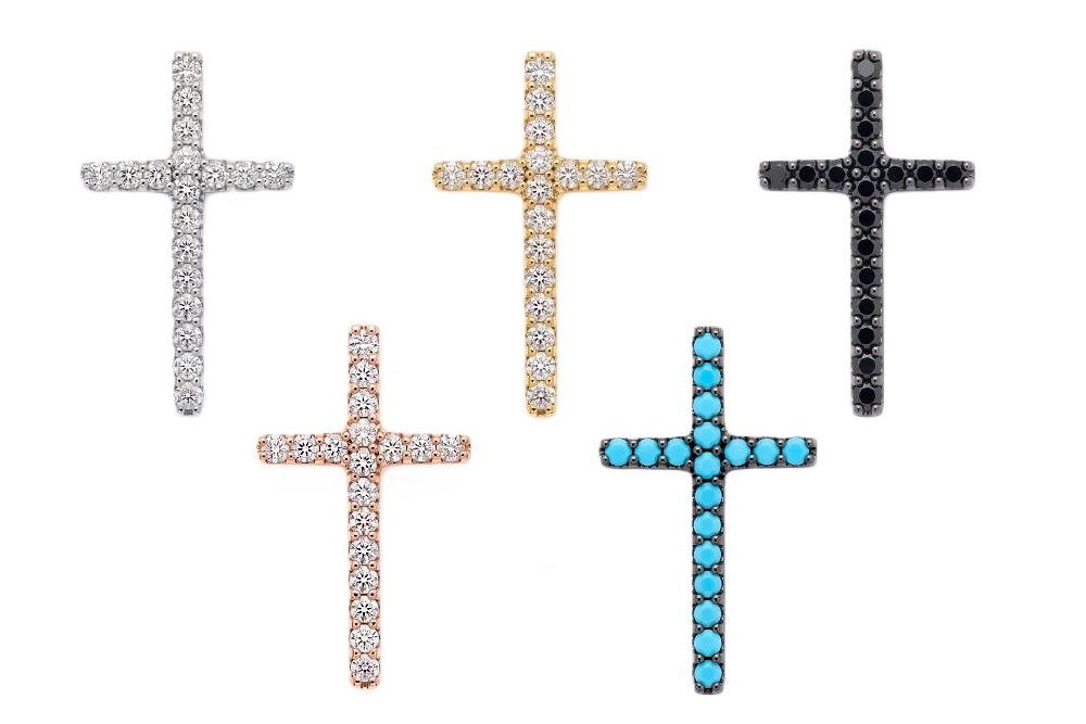 Colgante plata 925 zirconita cruz mini 