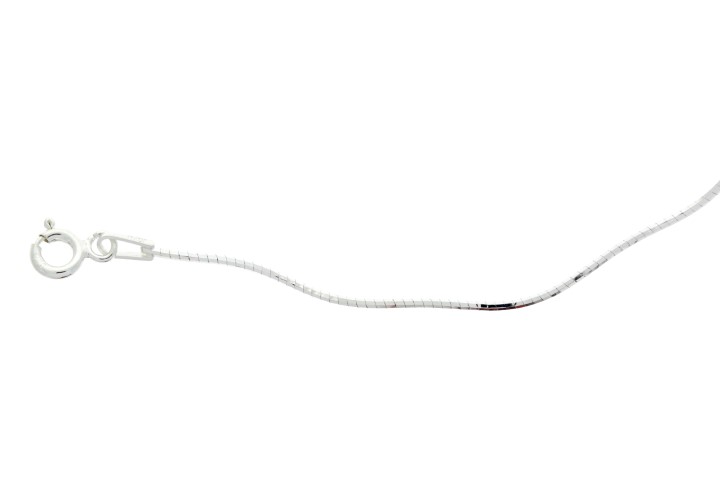 [08304C4000PL] Cadena plata 925 omega 8 lados ondulada 100  (40 cm, Plata)