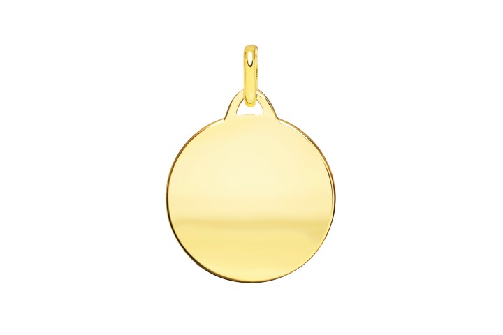 Placa plata 925 redonda con anilla 18mm 
