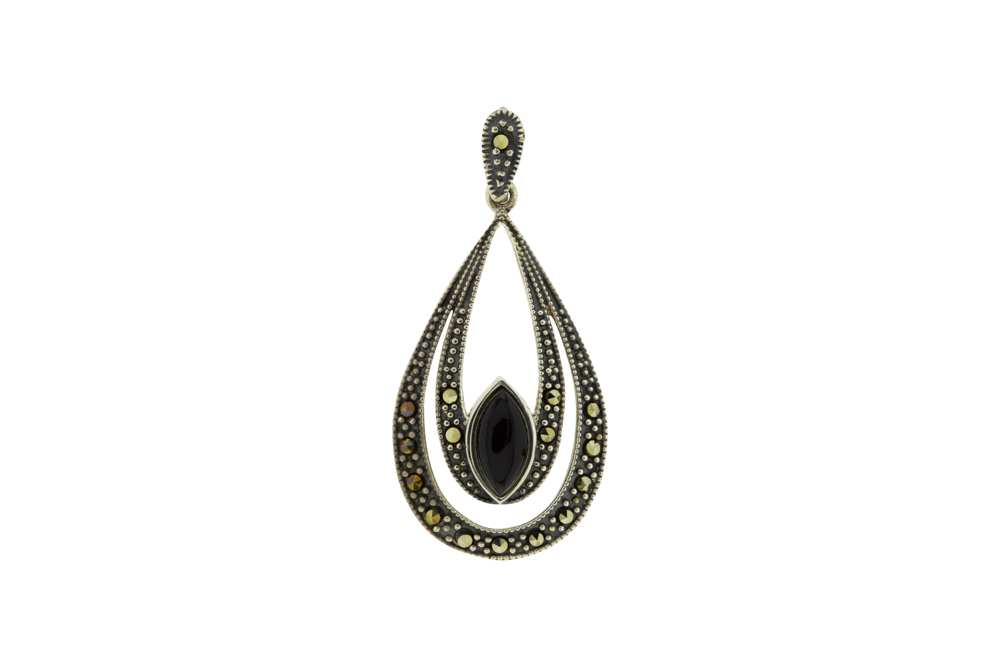 Colgante plata 925  marquesita con nacar 
