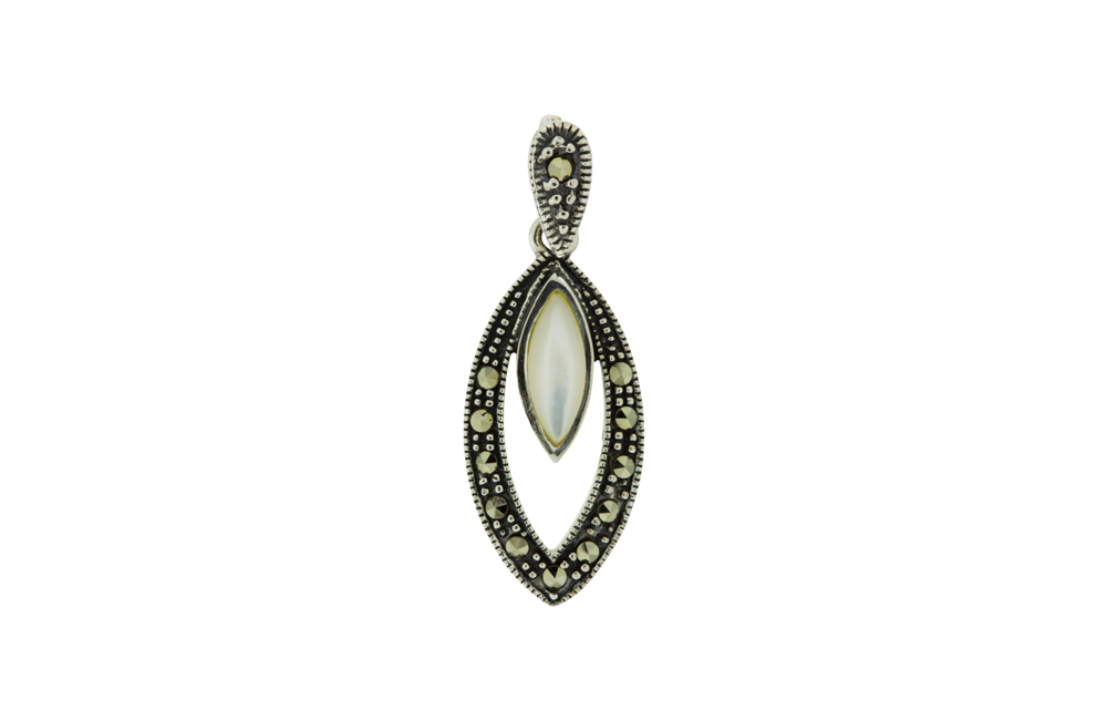 Colgante plata 925  marquesita con nacar 