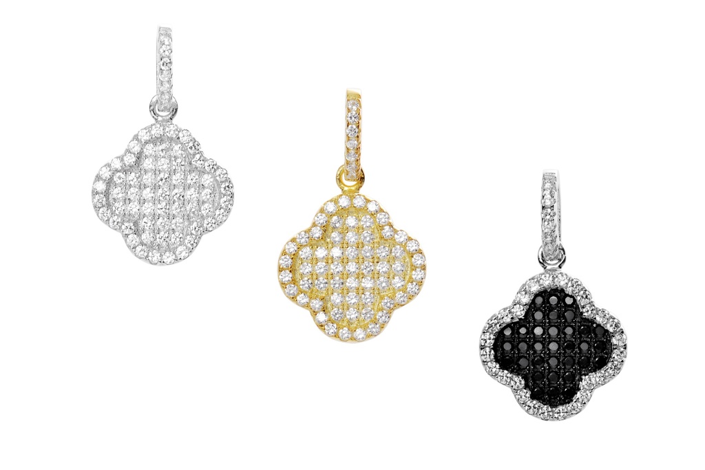 Colgante plata 925 zirconita flor 