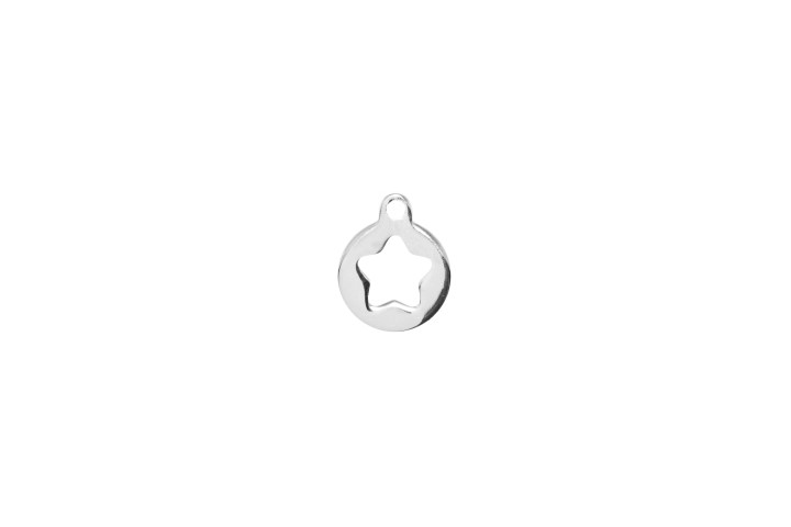 Colgante charm plata 925 placa estrella 