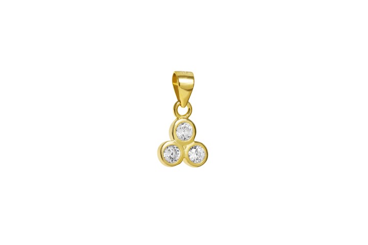 [090670002ZBL] Silver 925 pendant cz (White, Gold plated)