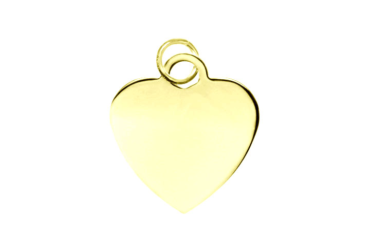 Silver 925 heart tag with open jump ring