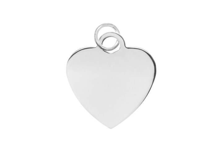 Placa 925 corazon con anilla abierta