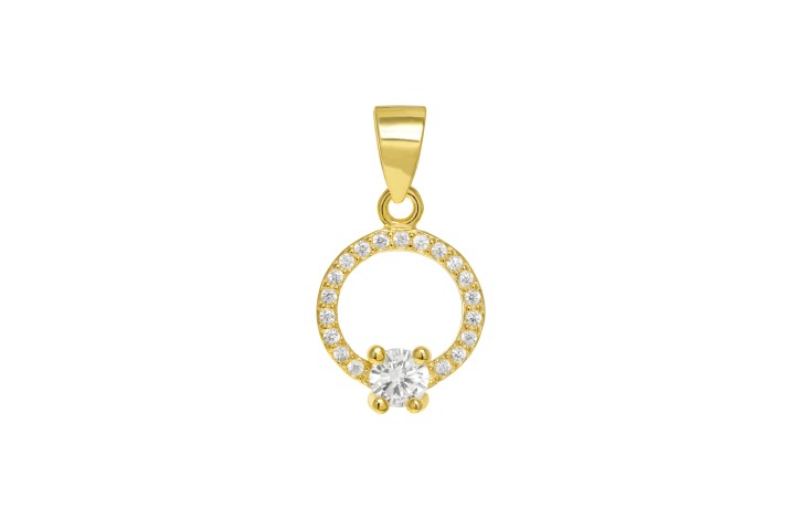 Silver 925 circle cz pendant