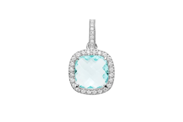 [091870001GAQ] Colgante plata 925 con zirconita  (Aguamarina)