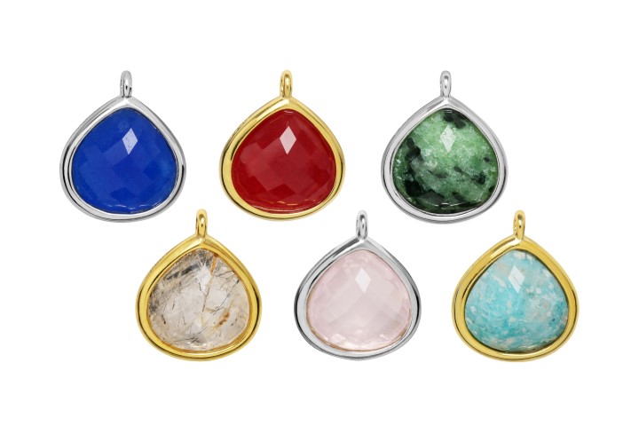 Charm silver 925 semiprecious stone