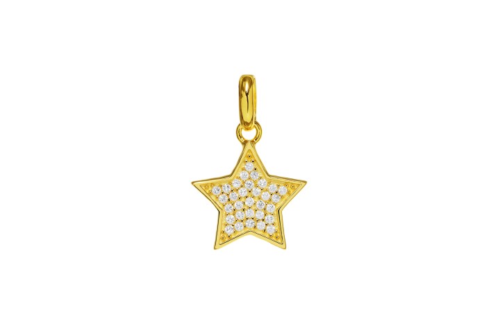 [093210002ZBL] Colgante plata 925 zirconita estrella  (Blanca, Oro)