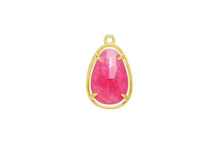 Colgante plata 925 piedra semipreciosa 4 grapas 