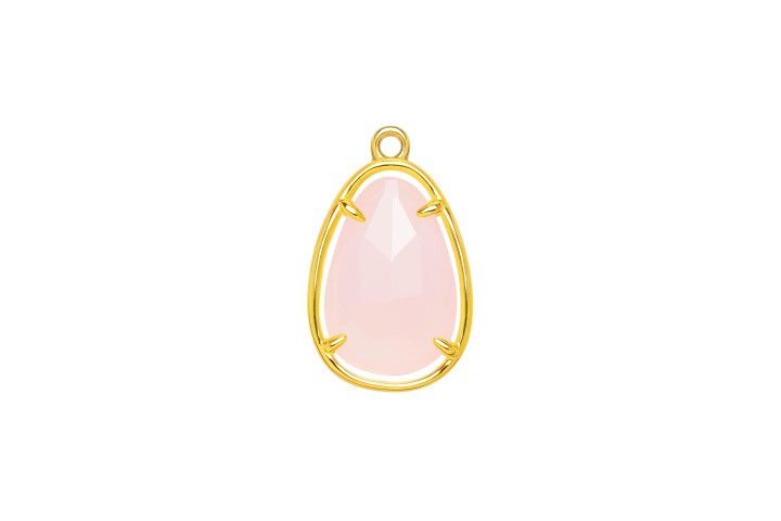 [095220002GRQ] Silver 925 pendant semi precious stone (Rose quartz)