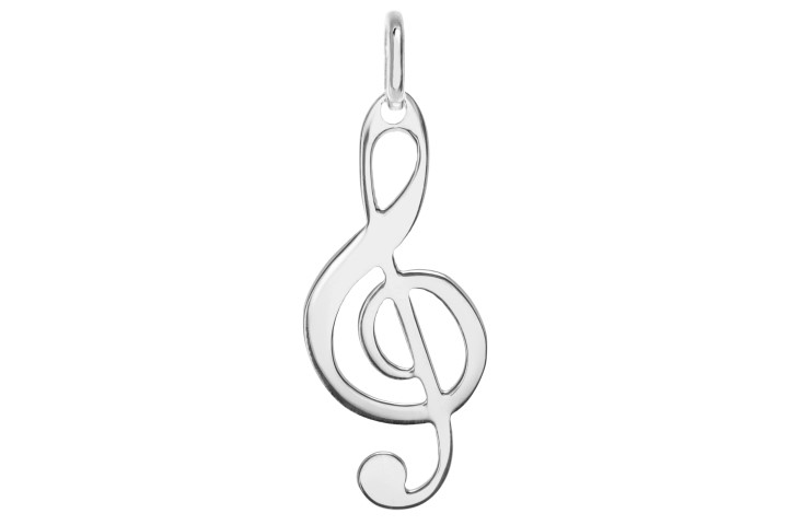 Silver 925 treble clef pendant