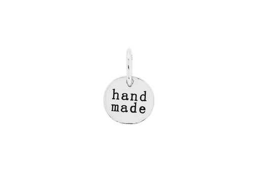 [0992000000PL] Placa 925 redonda handmade c/anilla cerrada  (Plata)