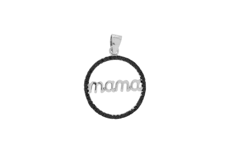 Silver 925 pendant cz mama
