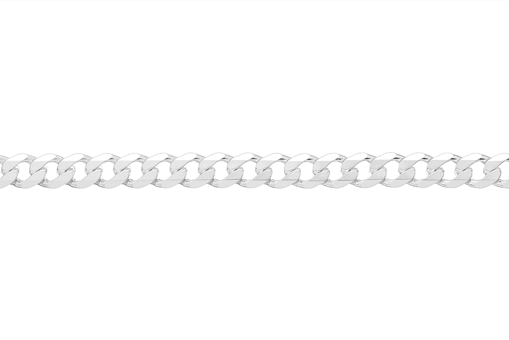 Cadena plata 925 barbada diamantada 6 lados 120 4.5mm