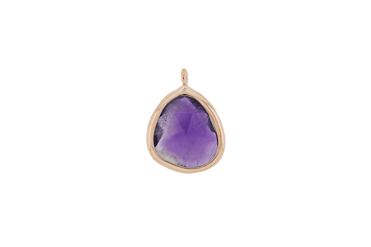 [099610003RAM] Charm silver 925 semiprecious stone (Semiprecious stone, Amethyst, Rose gold plated)