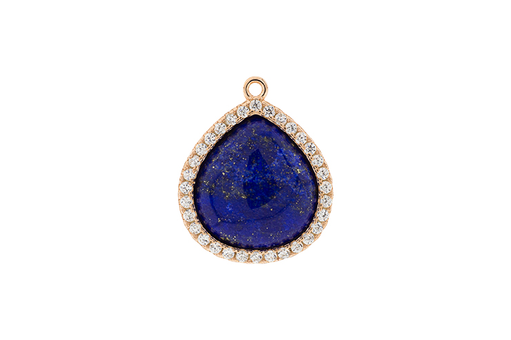 Silver 925  semi precious stone cz charm