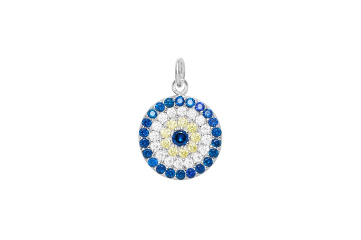 [099870001ZBL] Colgante plata 925 redondo zirconita  (Rodio)