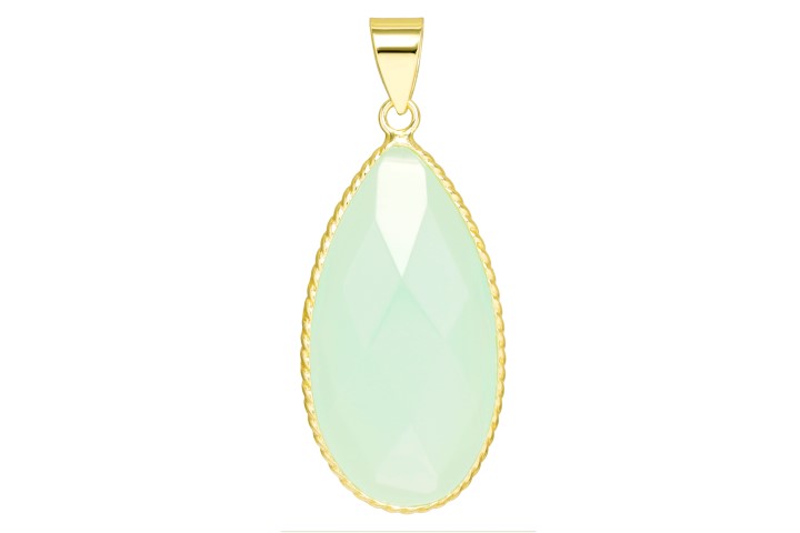 [101970002GLC] Silver 925 stone pendant (Aqua chalcedony)