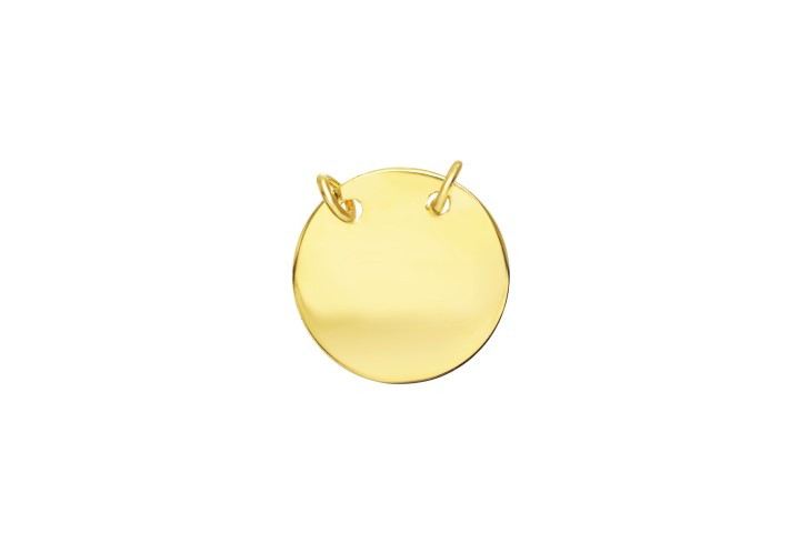 Placa plata lisa redonda con 2 anillas 15mm 