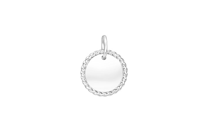 Colgante placa plata 925 redonda12mm