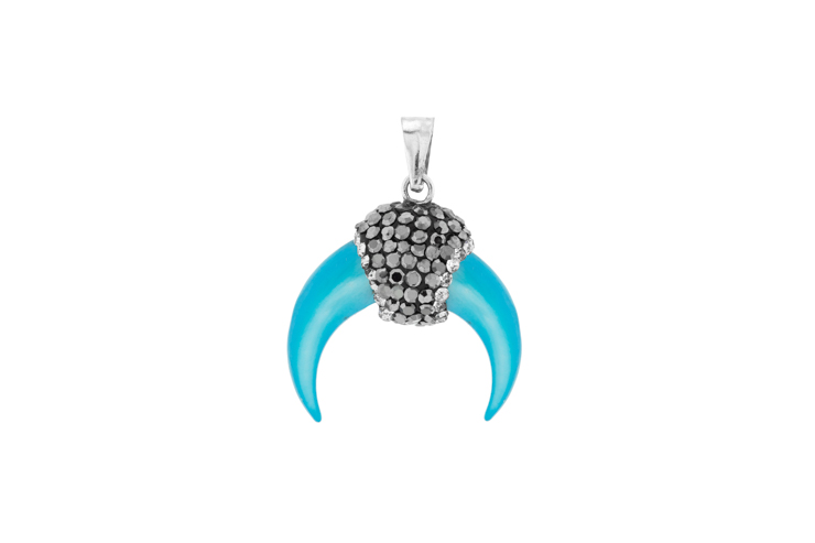 Silver 925 mop & crystal pendant