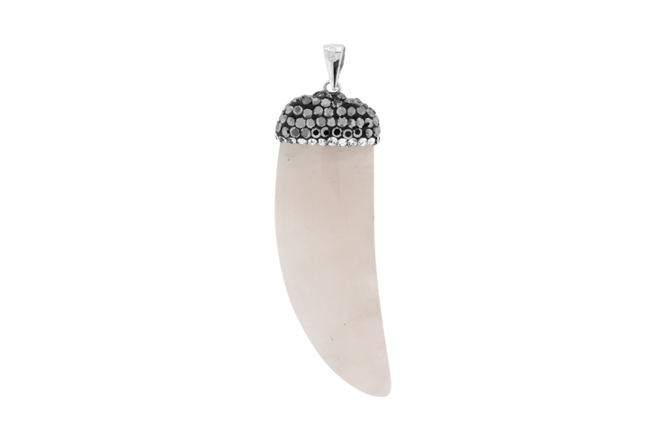 Colgante plata 925 cuerno nacar con cristal 