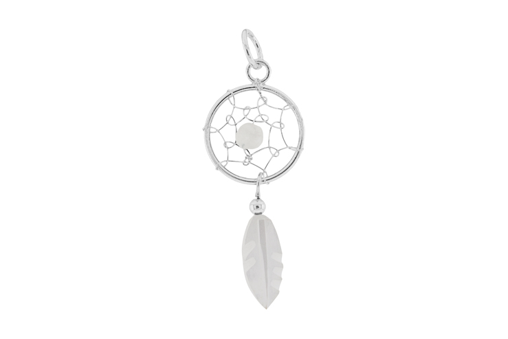 [111330000RNA] Silver 925 natural stone pendant (Semiprecious stone, White)