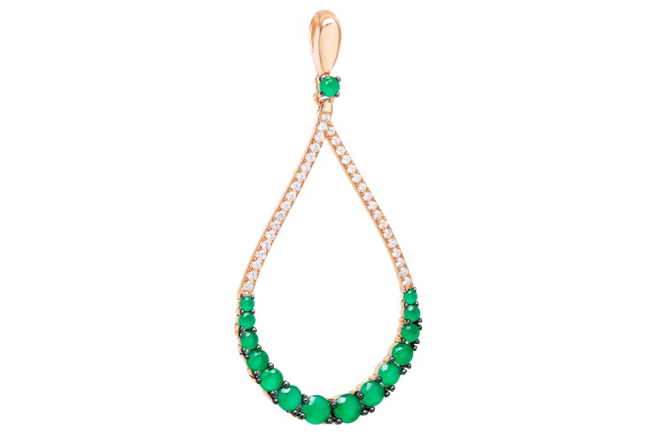[113580003GES] Pendant cz silver 925 (Emerald)