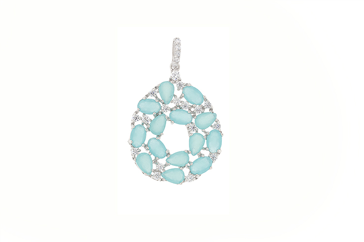 Silver 925 cz & stone pendant