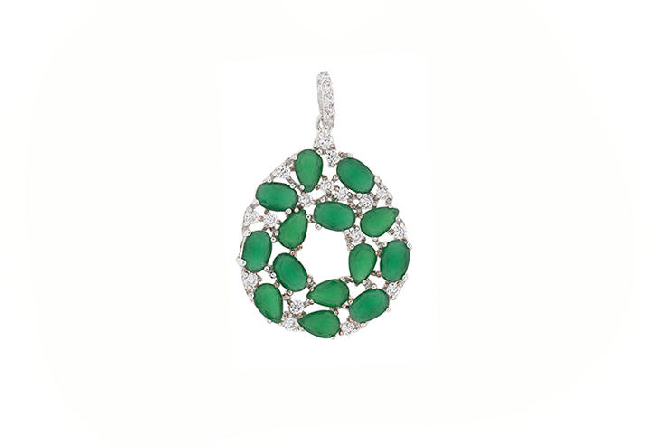 Colgante plata 925 zirconita con piedra reconst. 
