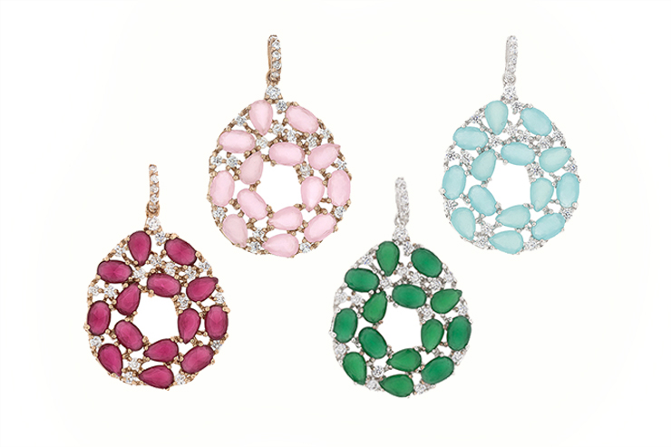 Silver 925 cz & stone pendant