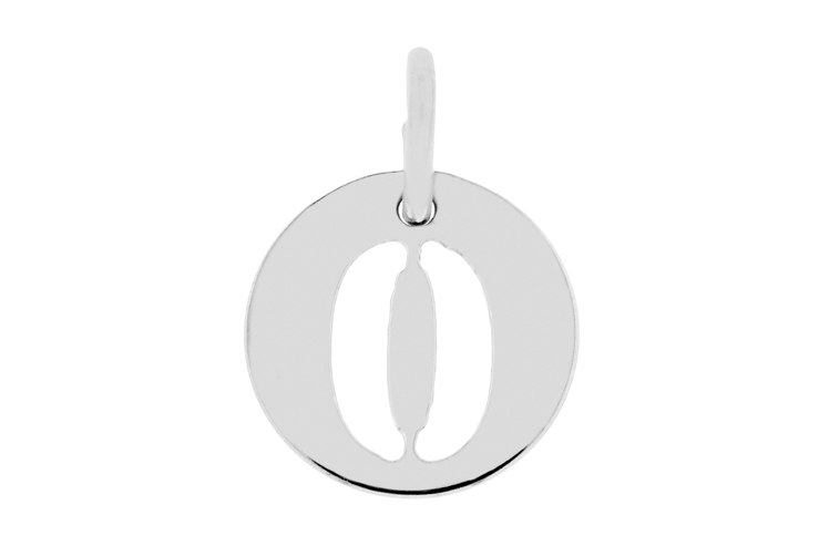 Placa de plata 925 numero calada con anilla cerrad 