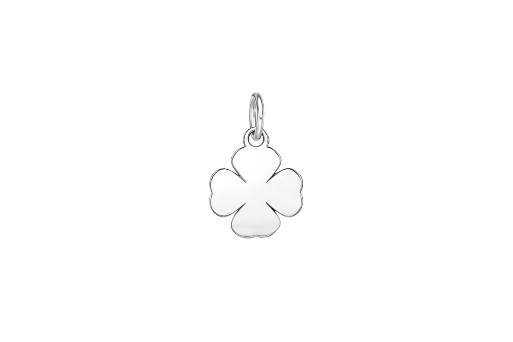 Colgante charm plata 925 trebol anilla abierta 