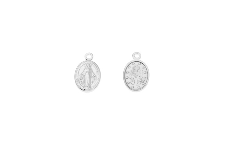 Colgante charm plata 925 medalla virgen 