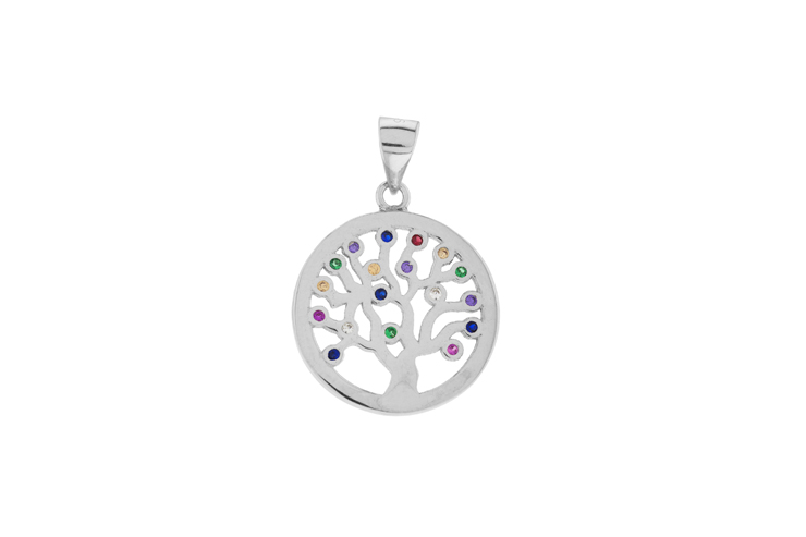 Colgante plata 925 zirconita arbol de la vida 