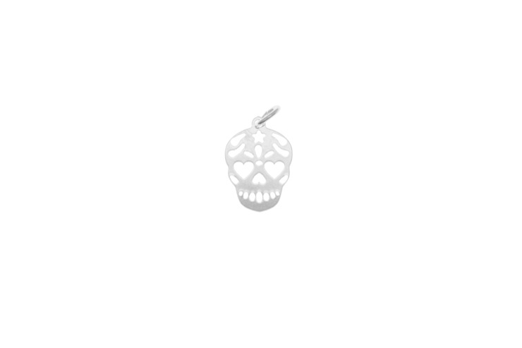 Colgante charm plata 925 calavera calada