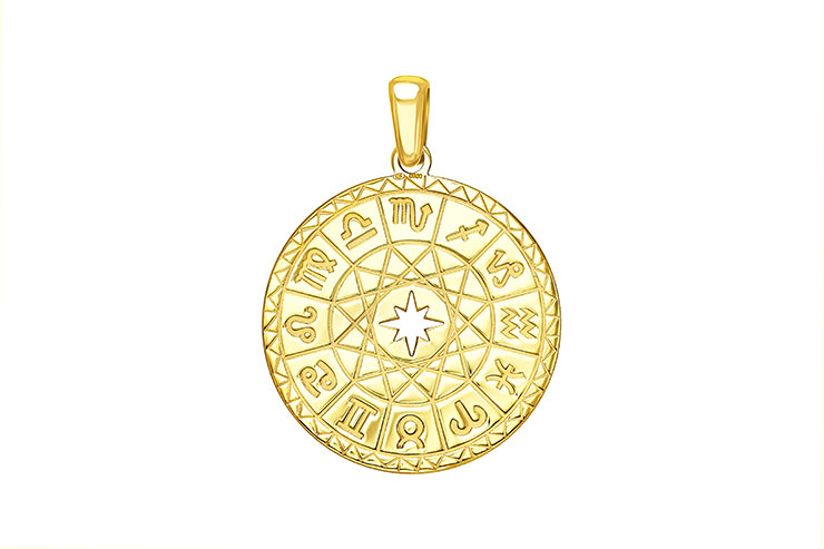 Silver 925 astrological chart pendant