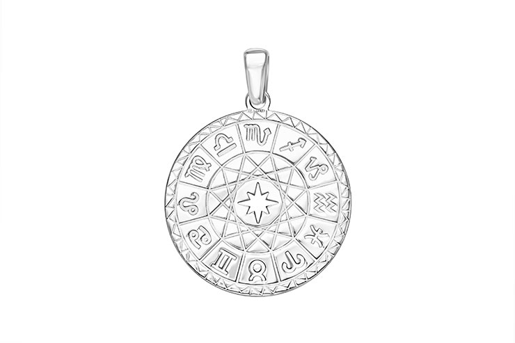 Silver 925 astrological chart pendant